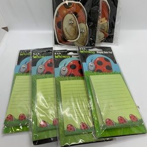 Magnet Note Pads & Magnetic Clips Lot B.O.P. Whimsy  LADYBUGS